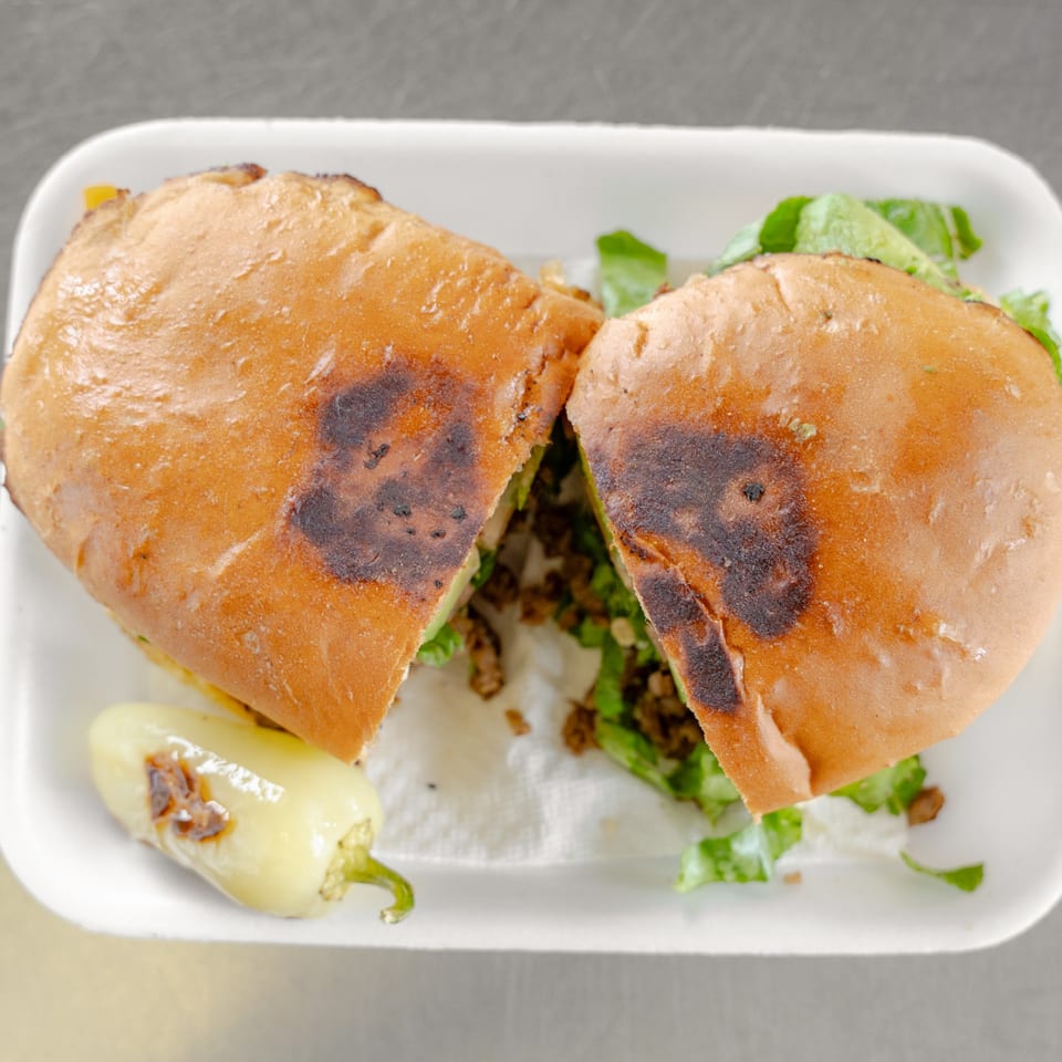 Torta with grilled pepper